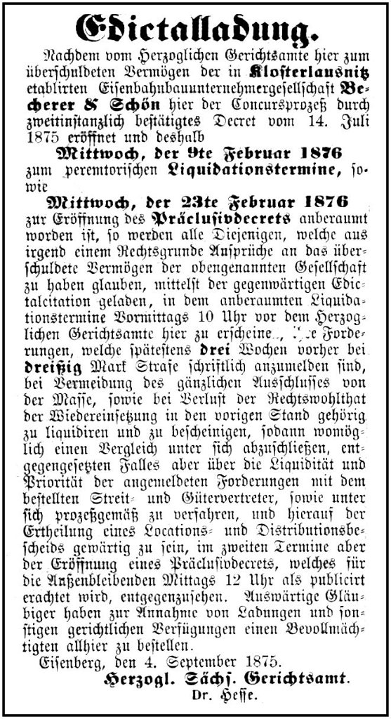 1876-02-09 Kl Bahnbaufirmas pleite 1